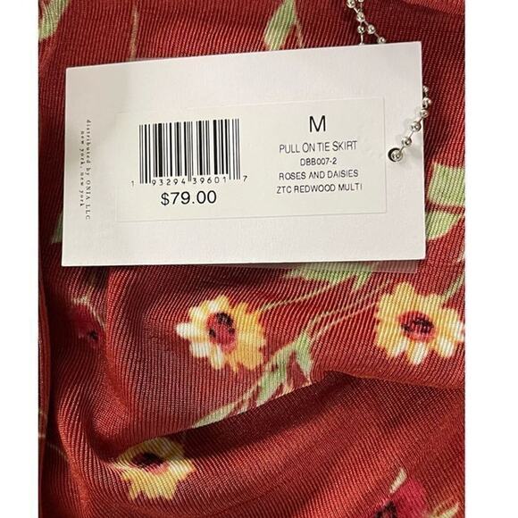 Danielle Bernstein By WeWoreWhat Roses And Daisies Pull On Tie Skirt Medium New - Picture 10 of 12